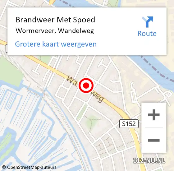 Locatie op kaart van de 112 melding: Brandweer Met Spoed Naar Wormerveer, Wandelweg op 28 maart 2024 20:48