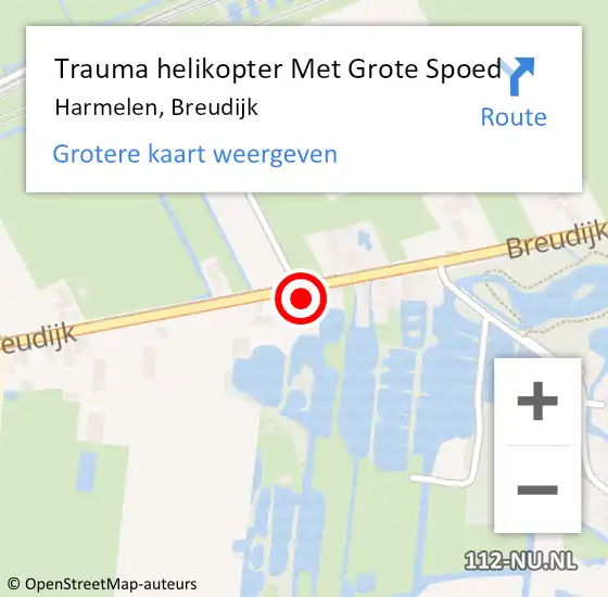 Locatie op kaart van de 112 melding: Trauma helikopter Met Grote Spoed Naar Harmelen, Breudijk op 28 maart 2024 20:53