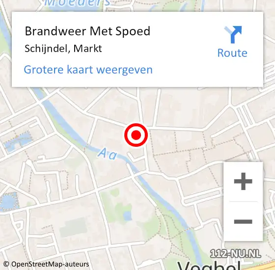 Locatie op kaart van de 112 melding: Brandweer Met Spoed Naar Schijndel, Markt op 28 maart 2024 22:13