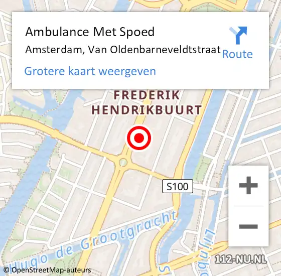 Locatie op kaart van de 112 melding: Ambulance Met Spoed Naar Amsterdam, Van Oldenbarneveldtstraat op 28 maart 2024 22:39