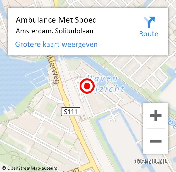 Locatie op kaart van de 112 melding: Ambulance Met Spoed Naar Amsterdam, Solitudolaan op 28 maart 2024 23:41