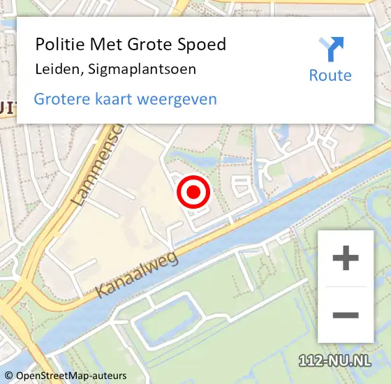 Locatie op kaart van de 112 melding: Politie Met Grote Spoed Naar Leiden, Sigmaplantsoen op 29 maart 2024 01:13