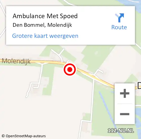 Locatie op kaart van de 112 melding: Ambulance Met Spoed Naar Den Bommel, Molendijk op 29 maart 2024 03:37