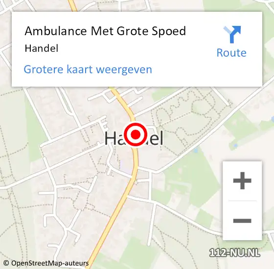 Locatie op kaart van de 112 melding: Ambulance Met Grote Spoed Naar Handel op 29 maart 2024 08:41