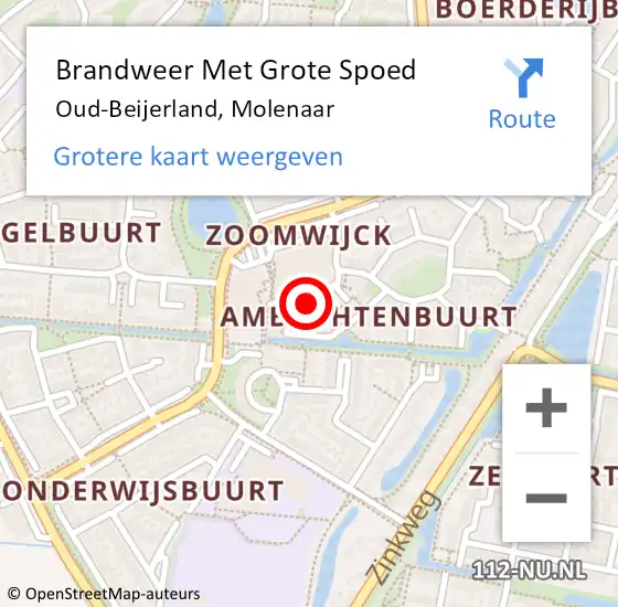 Locatie op kaart van de 112 melding: Brandweer Met Grote Spoed Naar Oud-Beijerland, Molenaar op 29 maart 2024 09:04
