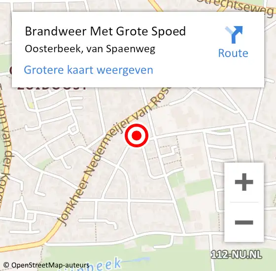 Locatie op kaart van de 112 melding: Brandweer Met Grote Spoed Naar Oosterbeek, van Spaenweg op 29 maart 2024 09:15