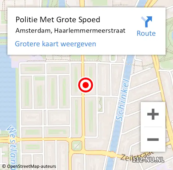 Locatie op kaart van de 112 melding: Politie Met Grote Spoed Naar Amsterdam, Haarlemmermeerstraat op 29 maart 2024 09:29