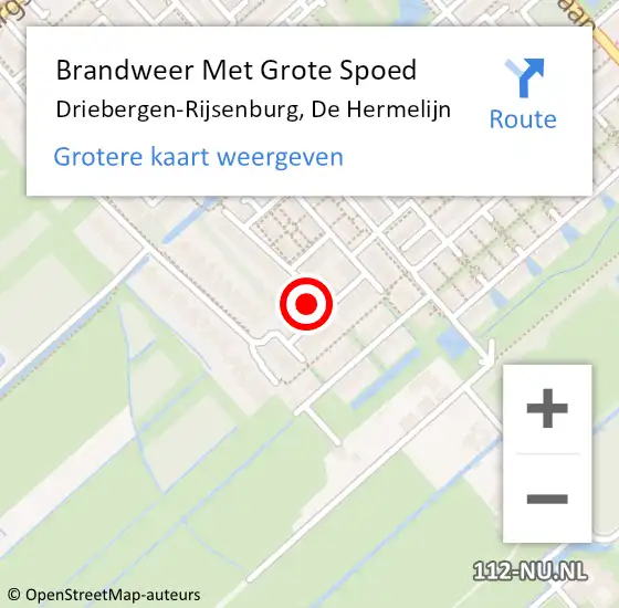 Locatie op kaart van de 112 melding: Brandweer Met Grote Spoed Naar Driebergen-Rijsenburg, De Hermelijn op 29 maart 2024 10:12