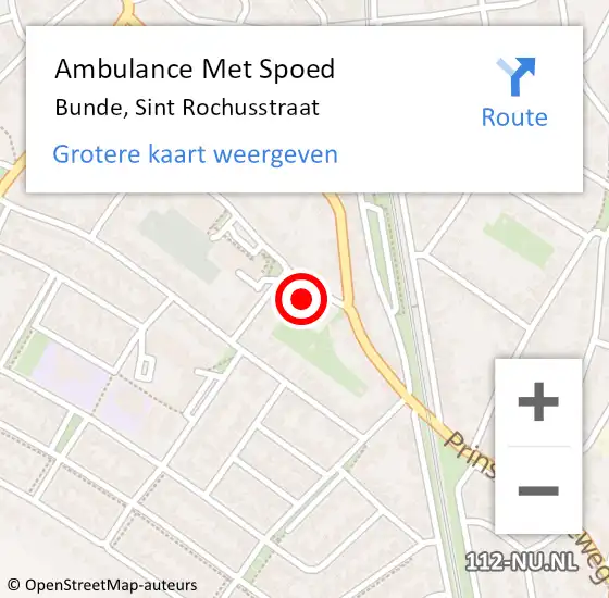 Locatie op kaart van de 112 melding: Ambulance Met Spoed Naar Bunde, Sint Rochusstraat op 30 september 2014 16:05