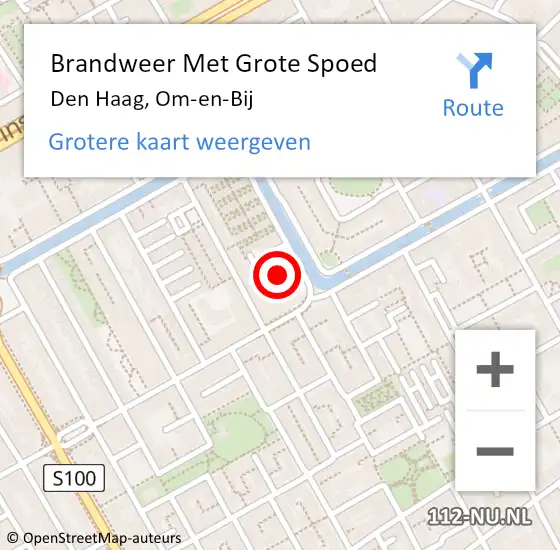 Locatie op kaart van de 112 melding: Brandweer Met Grote Spoed Naar Den Haag, Om-en-Bij op 29 maart 2024 10:25
