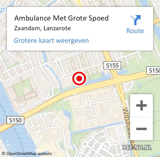 Locatie op kaart van de 112 melding: Ambulance Met Grote Spoed Naar Zaandam, Lanzarote op 29 maart 2024 10:52