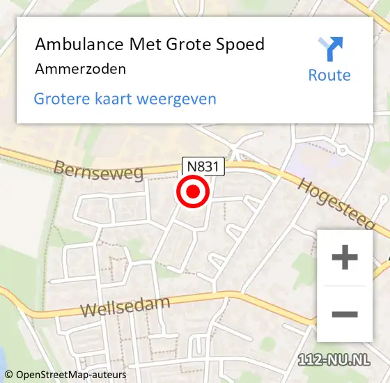 Locatie op kaart van de 112 melding: Ambulance Met Grote Spoed Naar Ammerzoden op 29 maart 2024 11:06