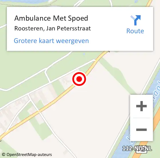 Locatie op kaart van de 112 melding: Ambulance Met Spoed Naar Roosteren, Jan Petersstraat op 30 september 2014 16:11