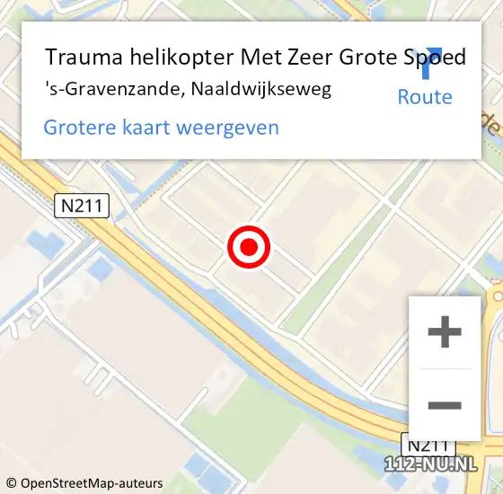 Locatie op kaart van de 112 melding: Trauma helikopter Met Zeer Grote Spoed Naar 's-Gravenzande, Naaldwijkseweg op 29 maart 2024 11:59