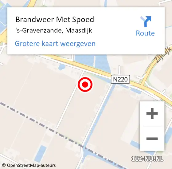 Locatie op kaart van de 112 melding: Brandweer Met Spoed Naar 's-Gravenzande, Maasdijk op 29 maart 2024 12:20