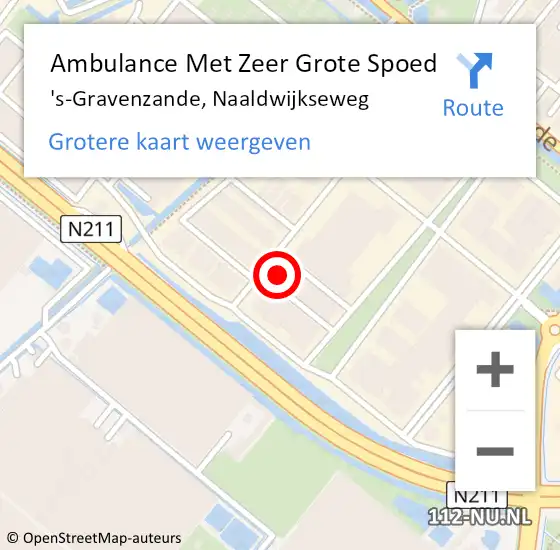 Locatie op kaart van de 112 melding: Ambulance Met Zeer Grote Spoed Naar 's-Gravenzande, Naaldwijkseweg op 29 maart 2024 12:37