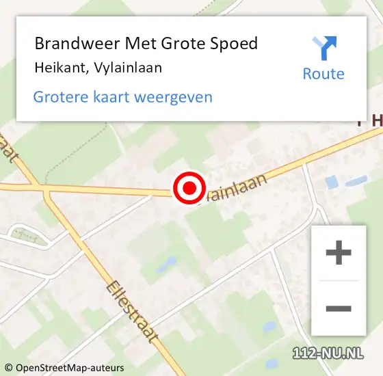 Locatie op kaart van de 112 melding: Brandweer Met Grote Spoed Naar Heikant, Vylainlaan op 29 maart 2024 13:00