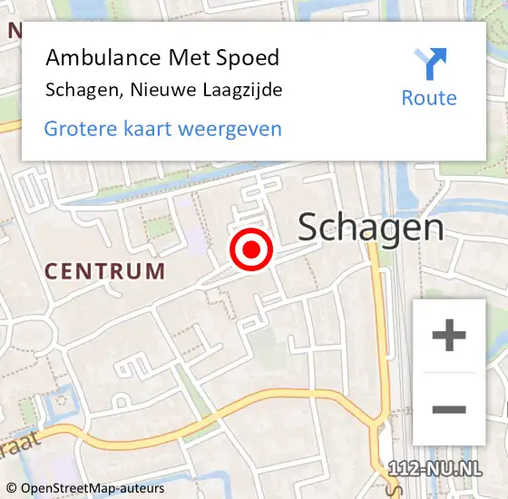 Locatie op kaart van de 112 melding: Ambulance Met Spoed Naar Schagen, Nieuwe Laagzijde op 29 maart 2024 13:14