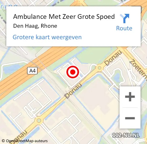 Locatie op kaart van de 112 melding: Ambulance Met Zeer Grote Spoed Naar Den Haag, Rhone op 29 maart 2024 13:38