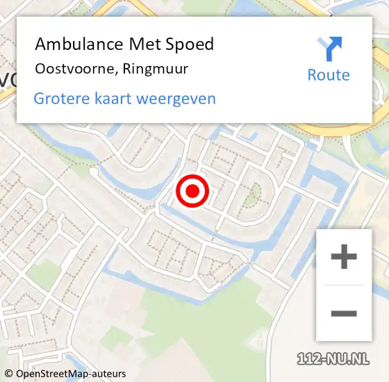 Locatie op kaart van de 112 melding: Ambulance Met Spoed Naar Oostvoorne, Ringmuur op 29 maart 2024 13:42