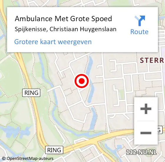 Locatie op kaart van de 112 melding: Ambulance Met Grote Spoed Naar Spijkenisse, Christiaan Huygenslaan op 29 maart 2024 14:00