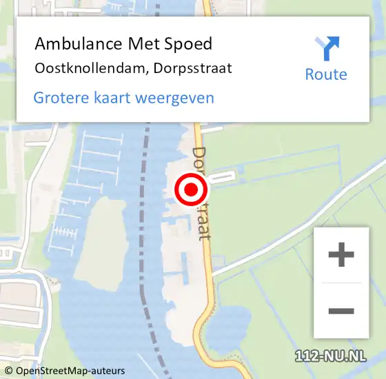 Locatie op kaart van de 112 melding: Ambulance Met Spoed Naar Oostknollendam, Dorpsstraat op 29 maart 2024 14:03