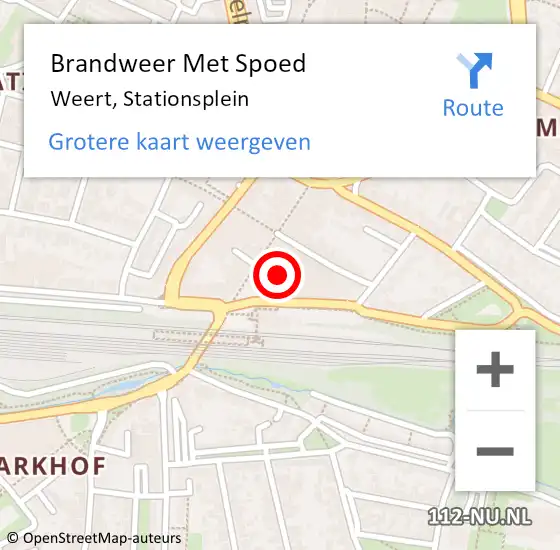 Locatie op kaart van de 112 melding: Brandweer Met Spoed Naar Weert, Stationsplein op 29 maart 2024 14:16