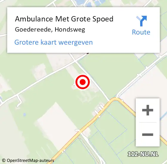 Locatie op kaart van de 112 melding: Ambulance Met Grote Spoed Naar Goedereede, Hondsweg op 29 maart 2024 14:31