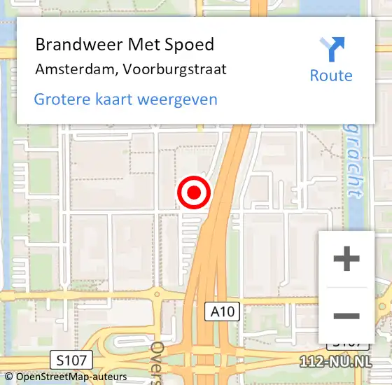 Locatie op kaart van de 112 melding: Brandweer Met Spoed Naar Amsterdam, Voorburgstraat op 29 maart 2024 14:33