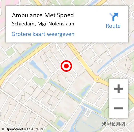 Locatie op kaart van de 112 melding: Ambulance Met Spoed Naar Schiedam, Mgr Nolenslaan op 29 maart 2024 14:41
