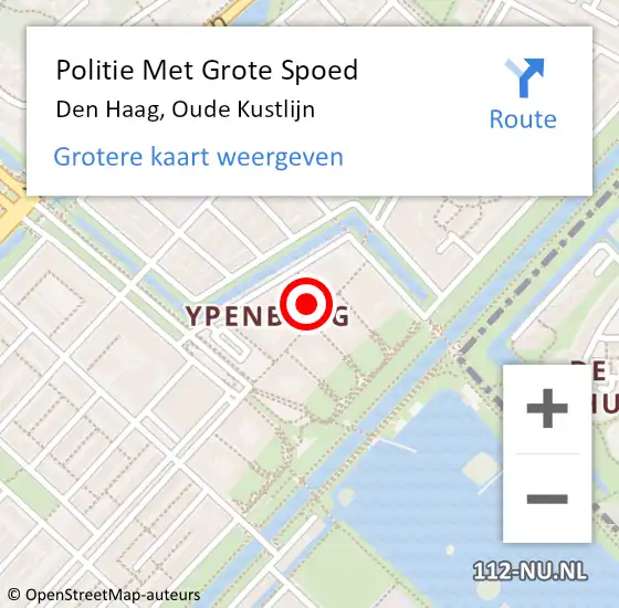 Locatie op kaart van de 112 melding: Politie Met Grote Spoed Naar Den Haag, Oude Kustlijn op 29 maart 2024 14:42