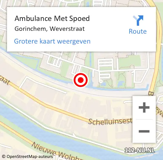 Locatie op kaart van de 112 melding: Ambulance Met Spoed Naar Gorinchem, Weverstraat op 29 maart 2024 15:15