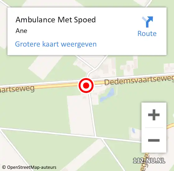Locatie op kaart van de 112 melding: Ambulance Met Spoed Naar Ane op 29 maart 2024 15:36