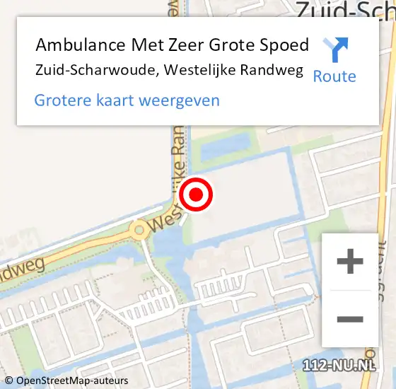 Locatie op kaart van de 112 melding: Ambulance Met Zeer Grote Spoed Naar Zuid-Scharwoude, Westelijke Randweg op 29 maart 2024 16:25