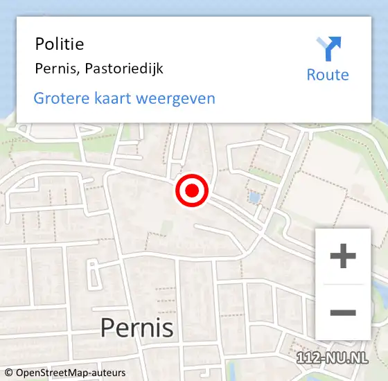 Locatie op kaart van de 112 melding: Politie Pernis, Pastoriedijk op 29 maart 2024 17:08