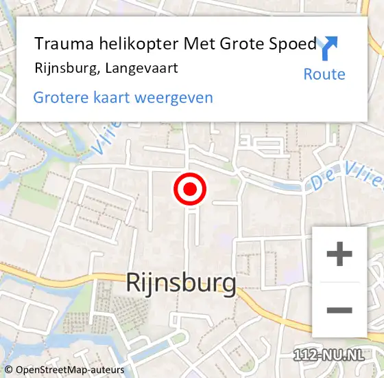 Locatie op kaart van de 112 melding: Trauma helikopter Met Grote Spoed Naar Rijnsburg, Langevaart op 29 maart 2024 17:32