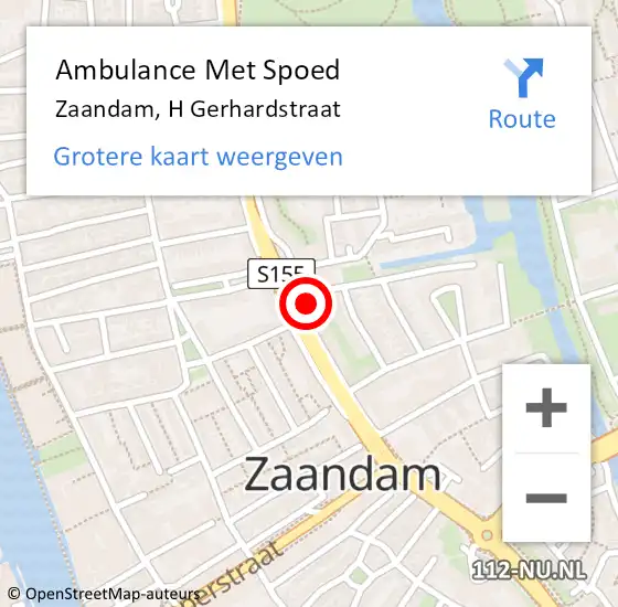 Locatie op kaart van de 112 melding: Ambulance Met Spoed Naar Zaandam, H Gerhardstraat op 29 maart 2024 17:50