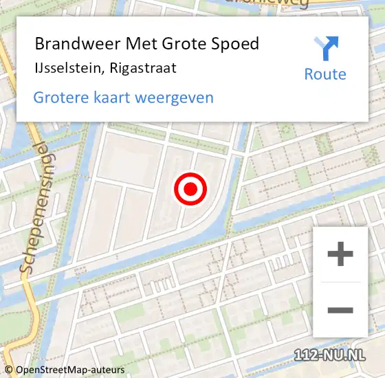 Locatie op kaart van de 112 melding: Brandweer Met Grote Spoed Naar IJsselstein, Rigastraat op 29 maart 2024 18:09