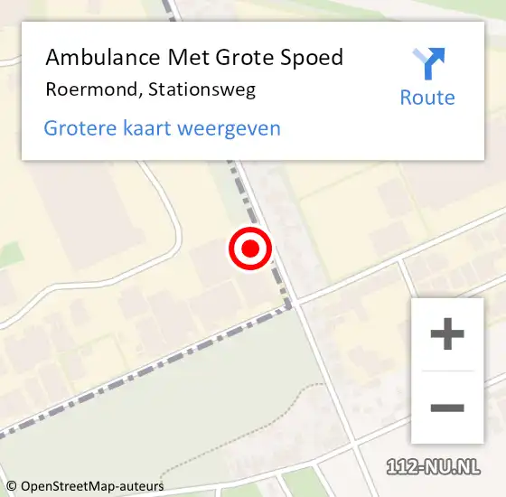 Locatie op kaart van de 112 melding: Ambulance Met Grote Spoed Naar Roermond, Stationsweg op 29 maart 2024 18:24