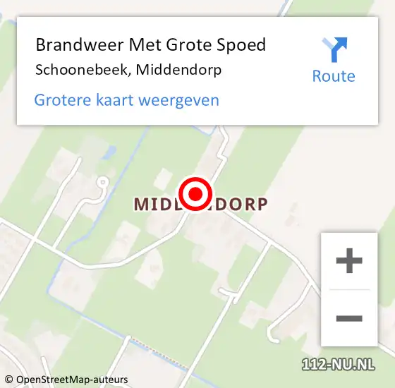 Locatie op kaart van de 112 melding: Brandweer Met Grote Spoed Naar Schoonebeek, Middendorp op 29 maart 2024 18:39