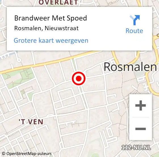 Locatie op kaart van de 112 melding: Brandweer Met Spoed Naar Rosmalen, Nieuwstraat op 29 maart 2024 20:37