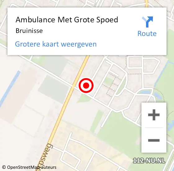 Locatie op kaart van de 112 melding: Ambulance Met Grote Spoed Naar Bruinisse op 29 maart 2024 21:03