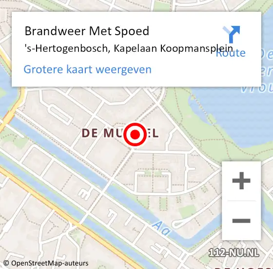 Locatie op kaart van de 112 melding: Brandweer Met Spoed Naar 's-Hertogenbosch, Kapelaan Koopmansplein op 29 maart 2024 21:43