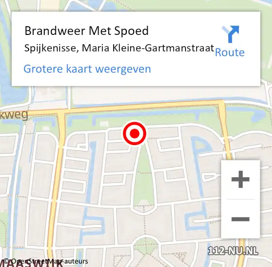 Locatie op kaart van de 112 melding: Brandweer Met Spoed Naar Spijkenisse, Maria Kleine-Gartmanstraat op 29 maart 2024 21:54