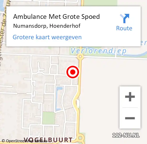 Locatie op kaart van de 112 melding: Ambulance Met Grote Spoed Naar Numansdorp, Hoenderhof op 29 maart 2024 22:06