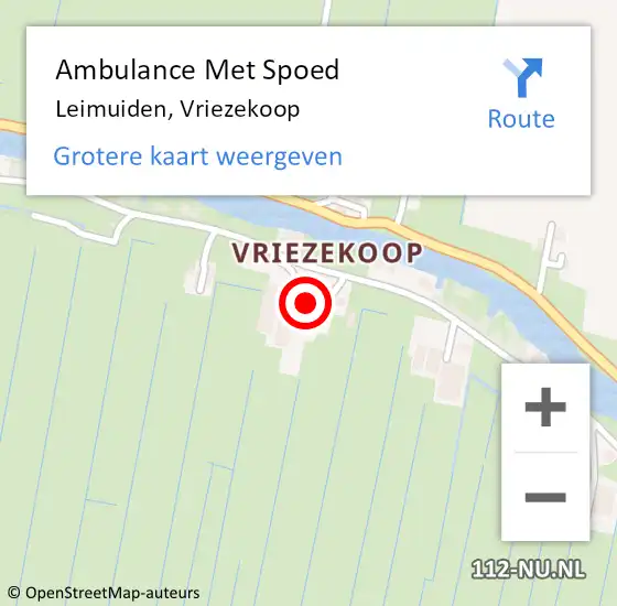 Locatie op kaart van de 112 melding: Ambulance Met Spoed Naar Leimuiden, Vriezekoop op 29 maart 2024 22:11