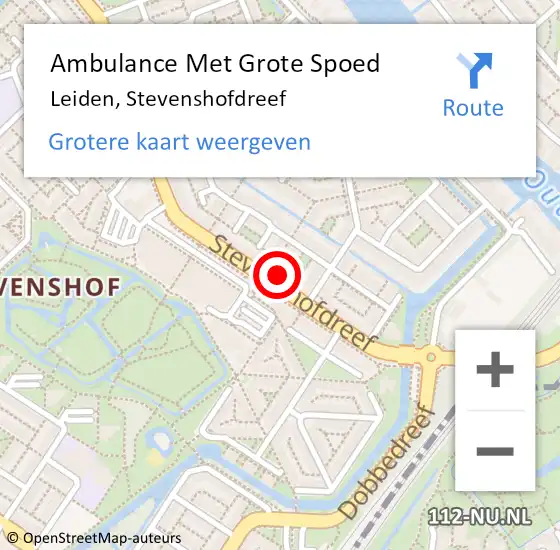 Locatie op kaart van de 112 melding: Ambulance Met Grote Spoed Naar Leiden, Stevenshofdreef op 29 maart 2024 22:53