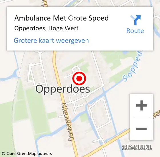 Locatie op kaart van de 112 melding: Ambulance Met Grote Spoed Naar Opperdoes, Hoge Werf op 29 maart 2024 23:55