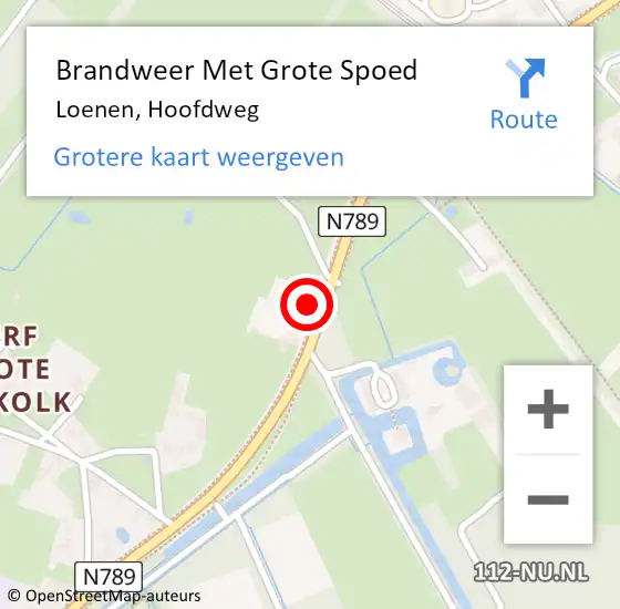 Locatie op kaart van de 112 melding: Brandweer Met Grote Spoed Naar Loenen, Hoofdweg op 30 september 2014 17:30