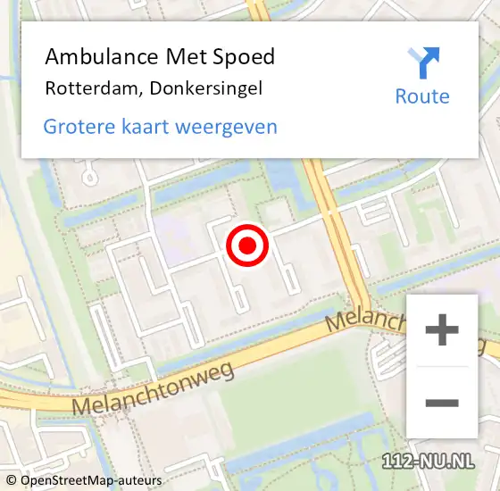 Locatie op kaart van de 112 melding: Ambulance Met Spoed Naar Rotterdam, Donkersingel op 30 maart 2024 00:49